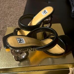 Ninety union heeled sandals. Black